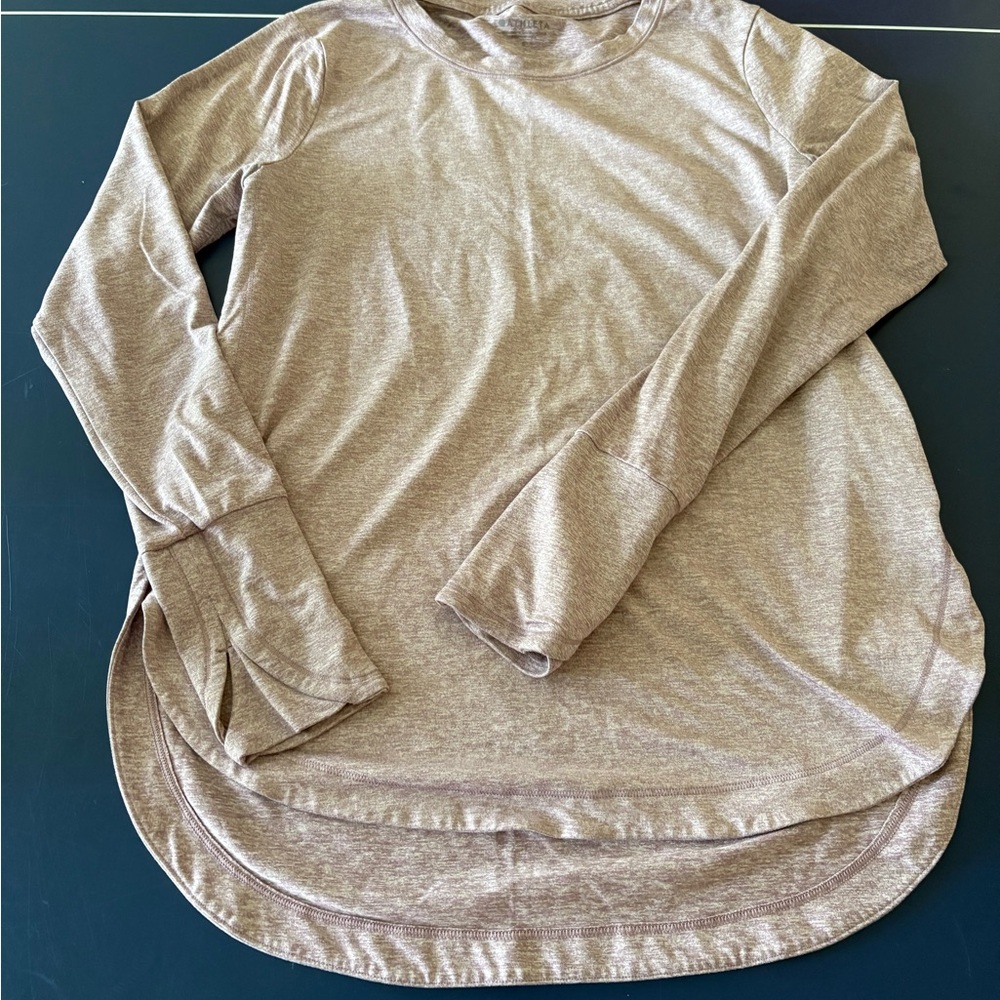 Athleta Heathered Purple/Pink Long Sleeve Top